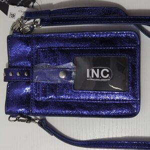INC NWT Crossbody/Wristlet Metallic Blue
